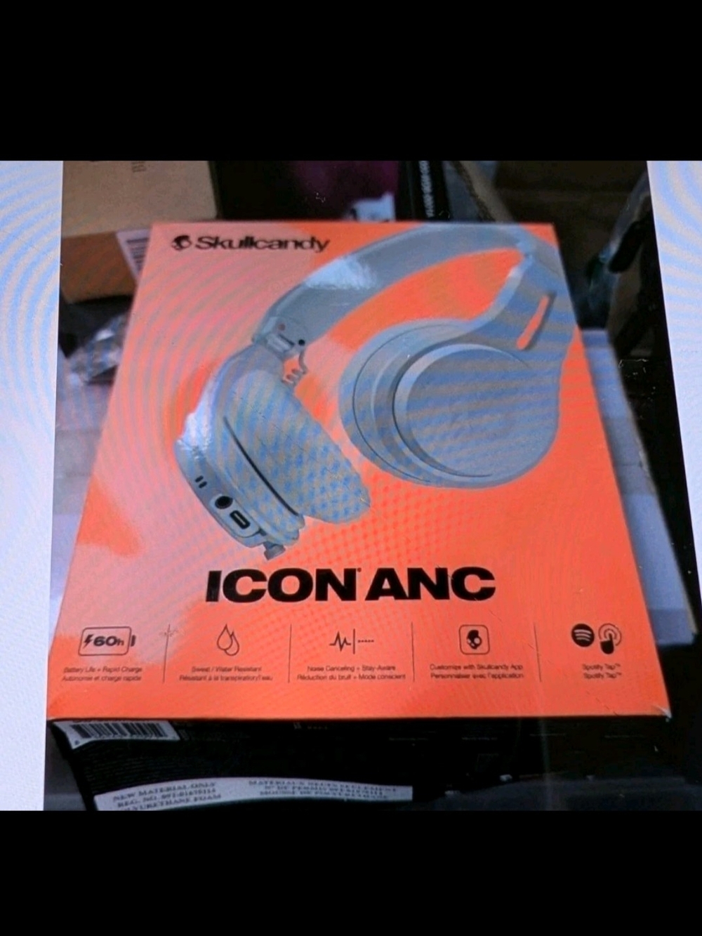 Skullcandy ICON ANC Wireless Headphones - Orange & Gray